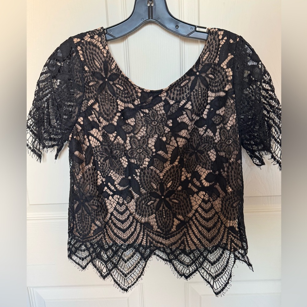 Elegant Black Lace Women Top